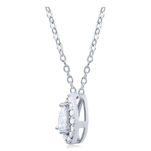  Silver Necklace Pear Shape With CZ