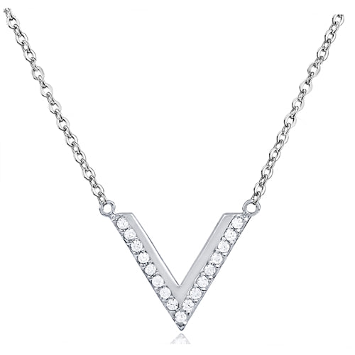 Silver Necklace With CZ