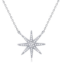 Load image into Gallery viewer, Silver Star Necklace with CZ
