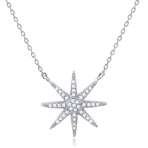 Silver Star Necklace with CZ