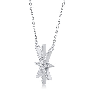 Silver Star Necklace with CZ