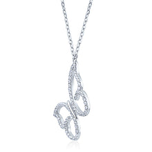 Load image into Gallery viewer, Silver Butterfly Necklace with CZ
