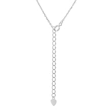 Charger l&#39;image dans la galerie, Silver Butterfly Necklace with Dancing CZ in the Center and CZ
