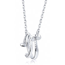 Load image into Gallery viewer, Silver Double Nail Necklace with CZ
