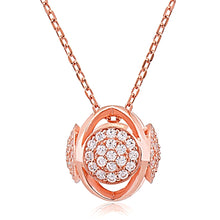 Load image into Gallery viewer, Silver Rose Gold Plated Necklace with CZ
