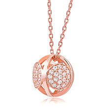 Load image into Gallery viewer, Silver Rose Gold Plated Necklace with CZ
