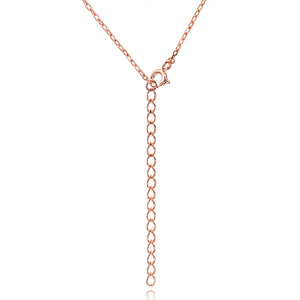 Silver Rose Gold Plated Necklace with CZ