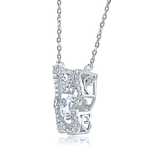 Silver Butterfly Necklace with Dancing CZ in the Center and CZ