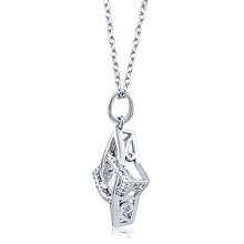 Load image into Gallery viewer, Silver Necklace with CZ and Dancing CZ Center Stone
