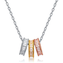 Charger l&#39;image dans la galerie, Silver Circle Necklace Tricolor with CZ
