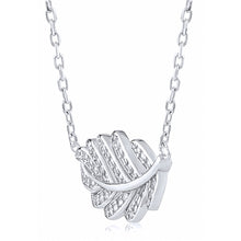 Load image into Gallery viewer, Silver Leaf Necklace with CZ
