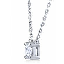 Load image into Gallery viewer, Silver Solitaire Necklace with White CZ
