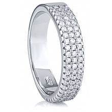 Load image into Gallery viewer, Silver Wedding Band Ring with CZ
