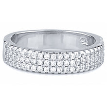 Load image into Gallery viewer, Silver Wedding Band Ring with CZ
