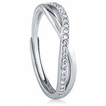 Load image into Gallery viewer, Silver Adjustable Ring with CZ
