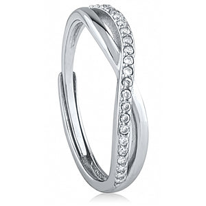 Silver Adjustable Ring with CZ