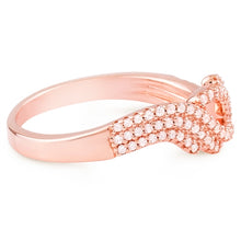 Charger l&#39;image dans la galerie, Silver  Wings Rose Plated Ring with CZ
