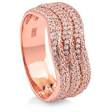 Load image into Gallery viewer, Silver Rose Gold Plated Ring with CZ
