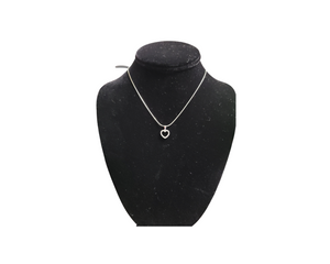 Sterling Silver with Rhodium Set Heart Necklaces