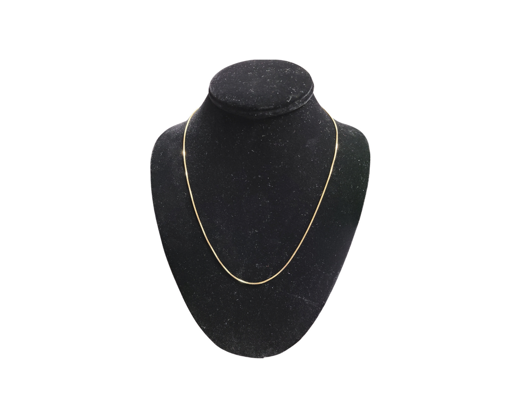 Yellow Gold Box Chain Necklace