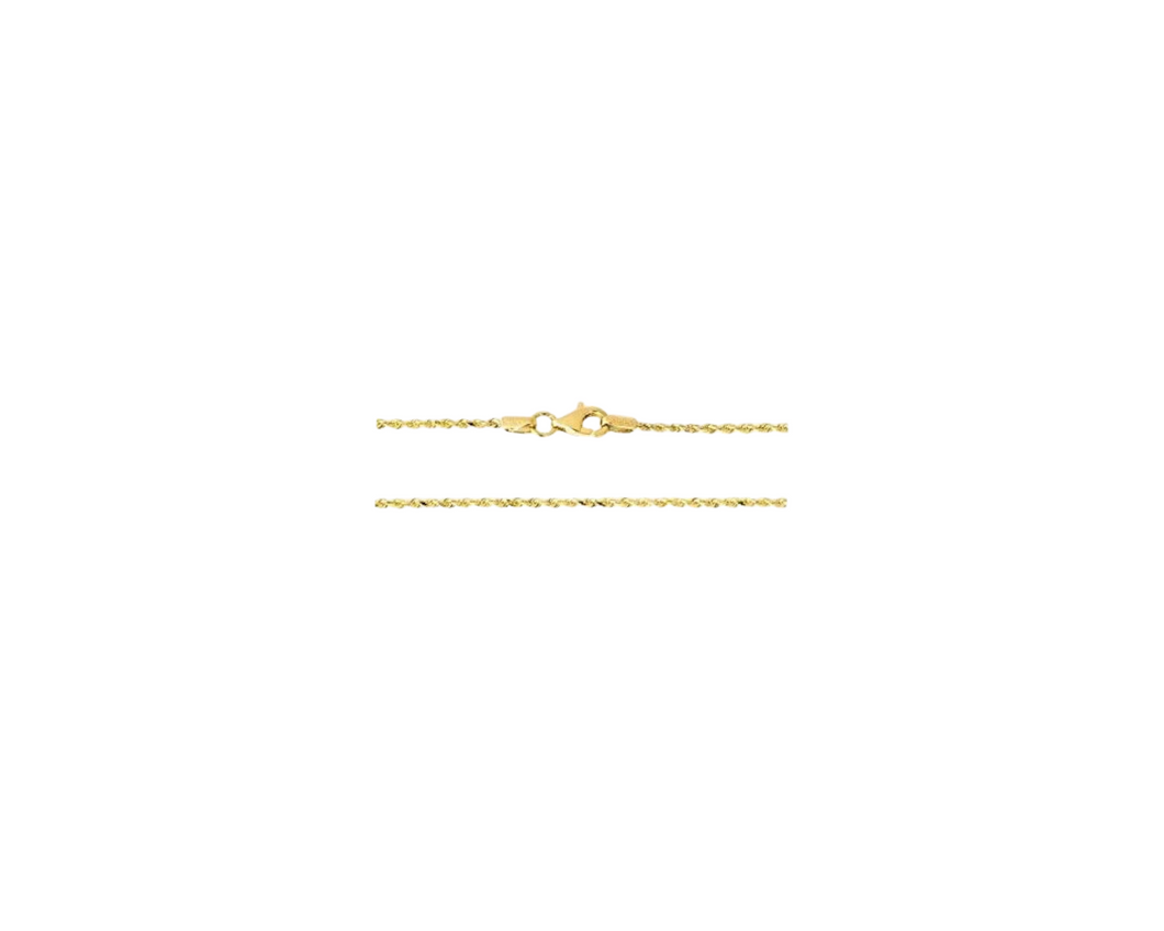 Yellow Gold Rope Chain Necklace