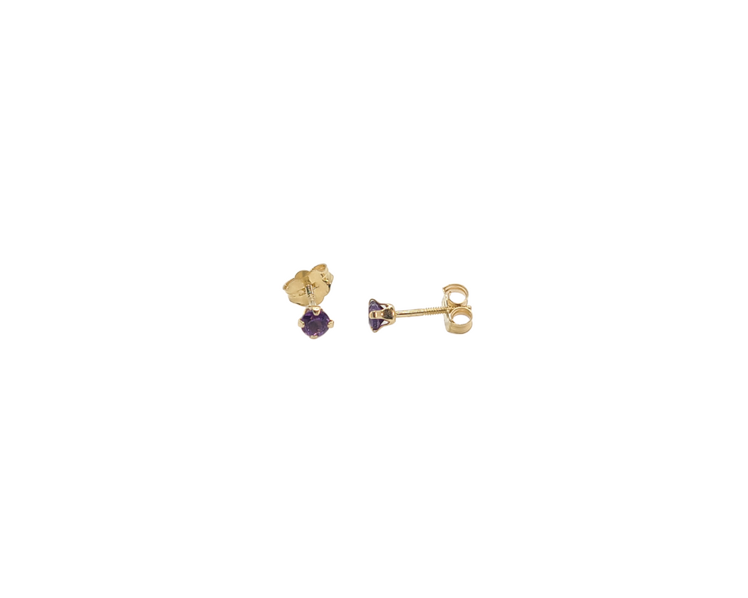 Cubic Zerconia Amethyst Earrings