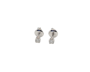 White Gold Diamond Solitaire Stud Earrings