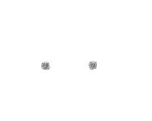 White Gold Diamond Solitaire Stud Earrings