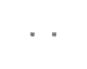 White Gold Diamond Solitaire Stud Earrings