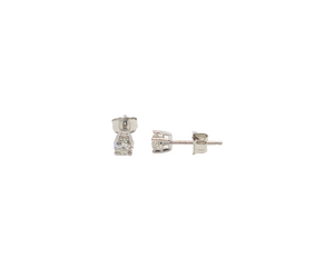 White Gold Diamond Solitaire Stud Earrings