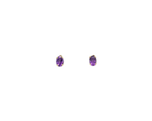 Load image into Gallery viewer, Yellow Gold Genuine Amethyst Earrings
