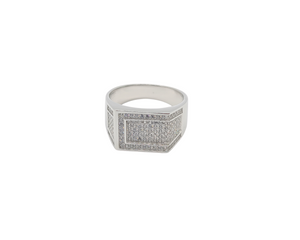 Sterling Silver With Rhodium, Cubic Zirconia Men’s Ring