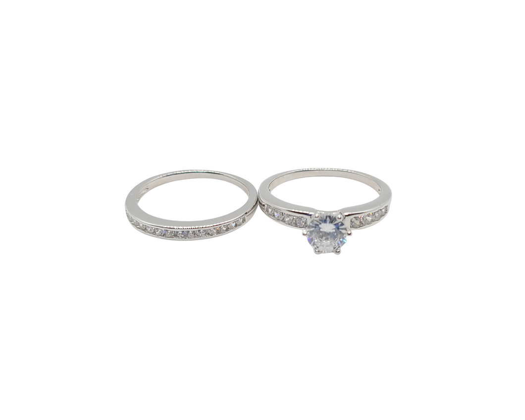 Sterling silver With Rhodium, Ring Set