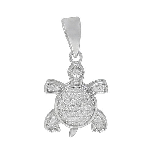 Turtle Pendant with Faceted Stones