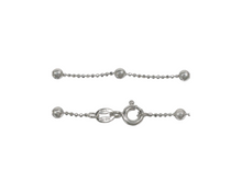 Charger l&#39;image dans la galerie, Sterling Silver Diamond Cut Bead Chain with Ball Anklet
